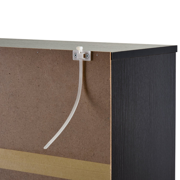 Armário de sapatos com 6 prateleiras Porta Inclinada capacidade de 18 Pares Preto