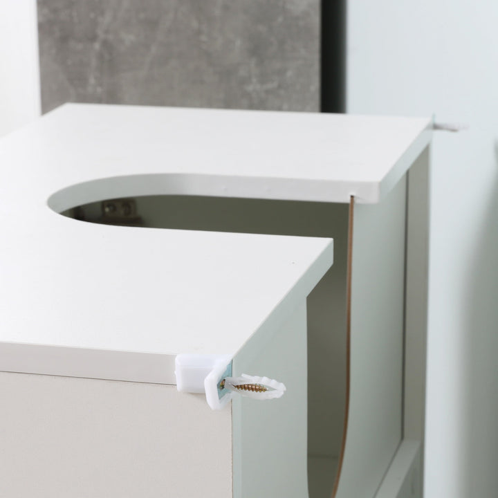 Móvel para Lavatório Móvel de Casa de Banho com 2 Portas e Prateleira Interior Ajustável Estilo Moderno 60x30x62,5cm Branco