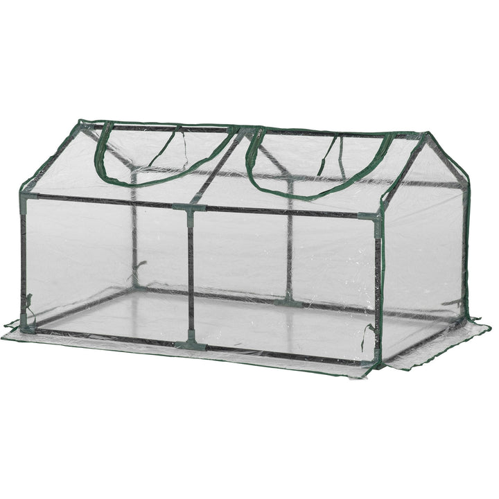 Estufa 119x60x60cm Estufa de Jardim com 2 Janelas Enroláveis para Cultivo de Plantas Verduras Flores Transparente
