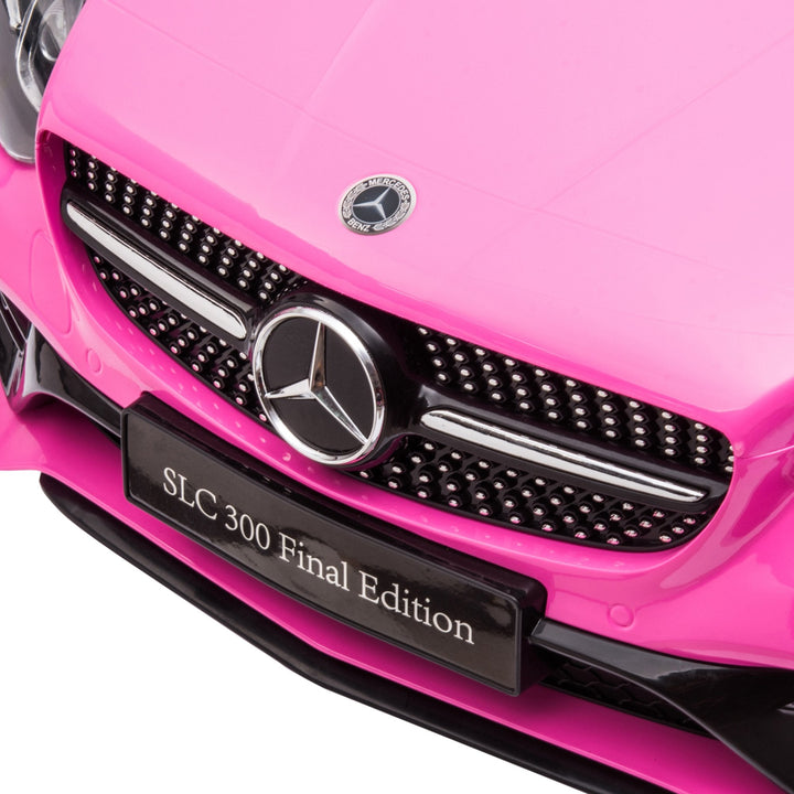 Carro Elétrico Mercedes SLC 300 12V para Crianças de 3-6 Anos com Controlo Remoto Faróis LED Buzina Música TF USB e Abertura da Porta 3-5km/h 107x62,5x44cm Rosa