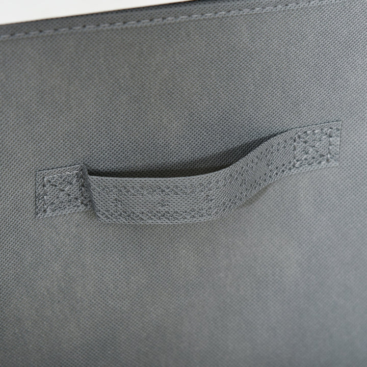 Estante para Livros de 4 Cubos Estante Modular com 2 Cestos Removíveis de TNT para Escritório Estúdio Dormitório 61,5x30x61,5cm Branco e Cinza