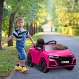 Carro Elétrico Infantil acima de 3 anos Licença Audi RS Q8 com Bateria 6V Controle a Distância Música MP3 Buzina e Luzes Velocidade Máx. 3km/h 101x62x51cm Rosa