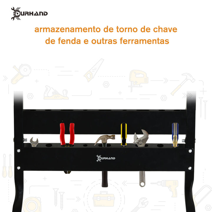 Bancada de trabalho dobrável com braçadeiras Uso Doméstico Ferro MDF 70 kg 56x62x75 cm