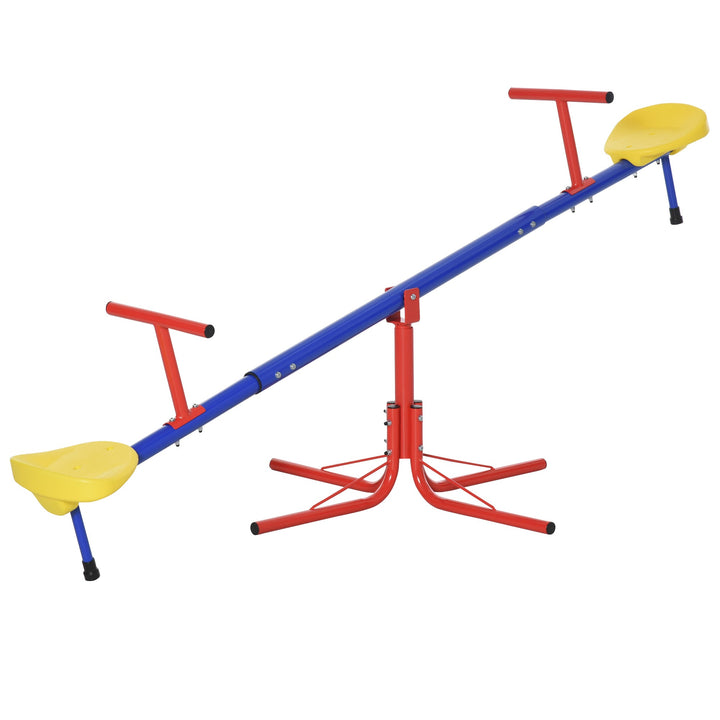 Balanço giratória 360º para crianças acima de 3 anos com base de 4 hastes, postes de parada e alças de fácil aderência Jardim Pátio 182x77x43 cm Multicolor