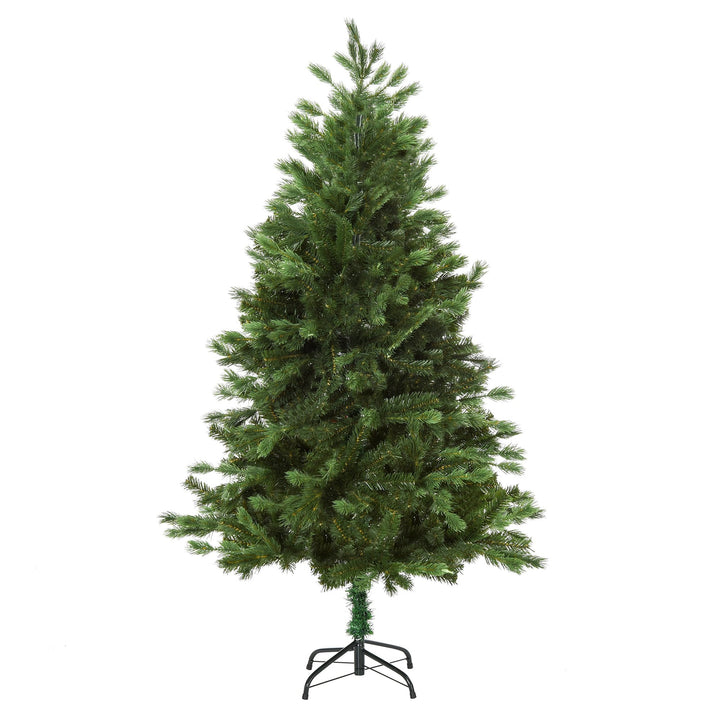 Árvore Artificial de Natal com Base Dobrável 934 Galhos PE e PVC Árvore de Natal Decorativa para Exterior Interior Ø105x210cm Verde