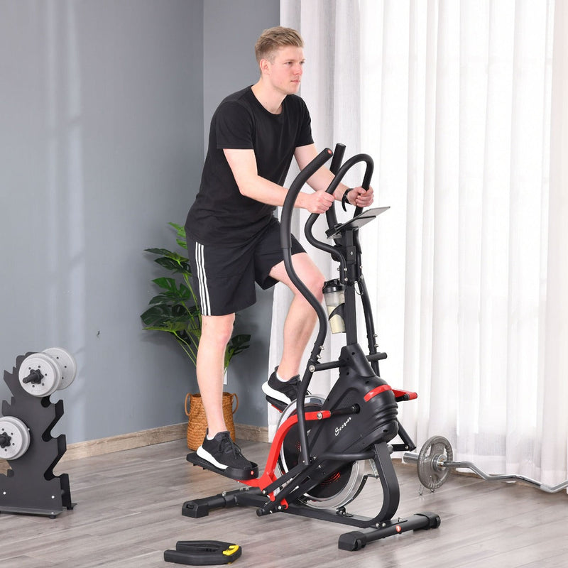 HOMCOM Bicicleta elíptica de fitness com tela LCD e resistência