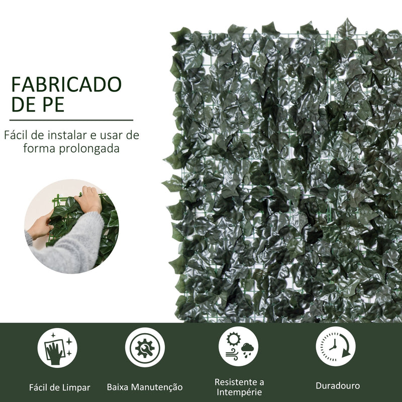 Vedação Artificial em Rolo 3,1,5m Vedação de Privacidade para Balcão Jardim Exterior Planta Decorativa de Parede PE Verde