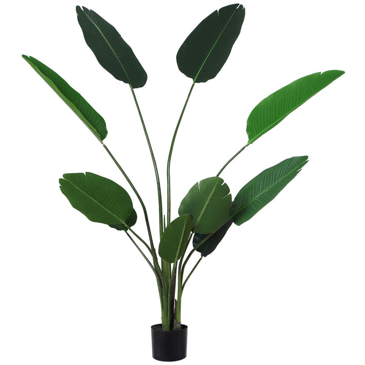 Planta Artificial com grandes folhas de palmeira Árvore realista com pote 10 folhas ?18x180cm