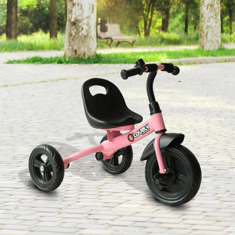 Triciclo para Crianças acima de 18 meses com Campainha Rodas de Segurança 74x49x55 cm Rosa