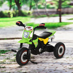 Moto infantil para crianças acima de 18 meses com 3 rodas Música e farol 71x40x51 cm Verde