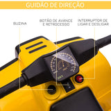 Quadriciclo Elétrico para Crianças acima de 18 Meses Bateria 6V Faróis Buzina Velocidade -3km/h Avanço e Recuo 65x40x43cm Amarelo