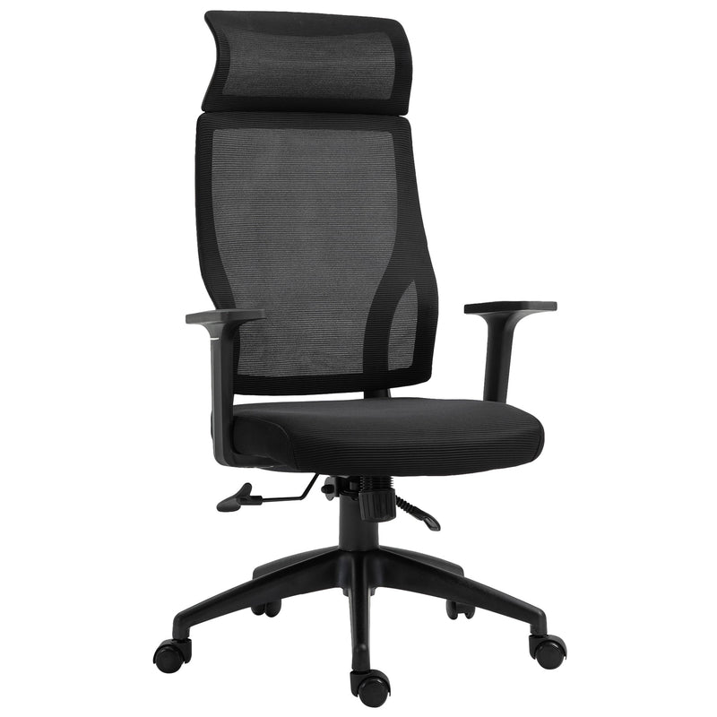 Cadeira ergonômica giratória altura ajustável e reclinável até 120º 64x61x120,9-128,9 cm Preto