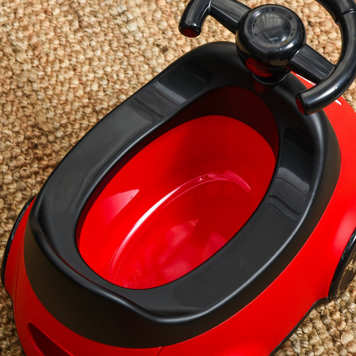 Bacio para Bebé de 6-36 Meses Bacio de Aprendizagem Treinamento Portátil em Forma de Carro com Tampa Volante Fácil de Limpar Carga 50kg 40x27,5x29,1cm Vermelho