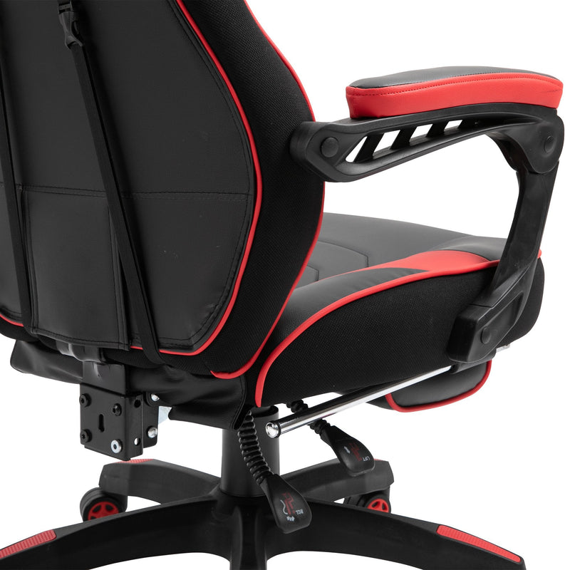 Cadeira de escritorio gaming ergonômica Altura Ajustável reclinável com apoio para pés Vermelho e Preto