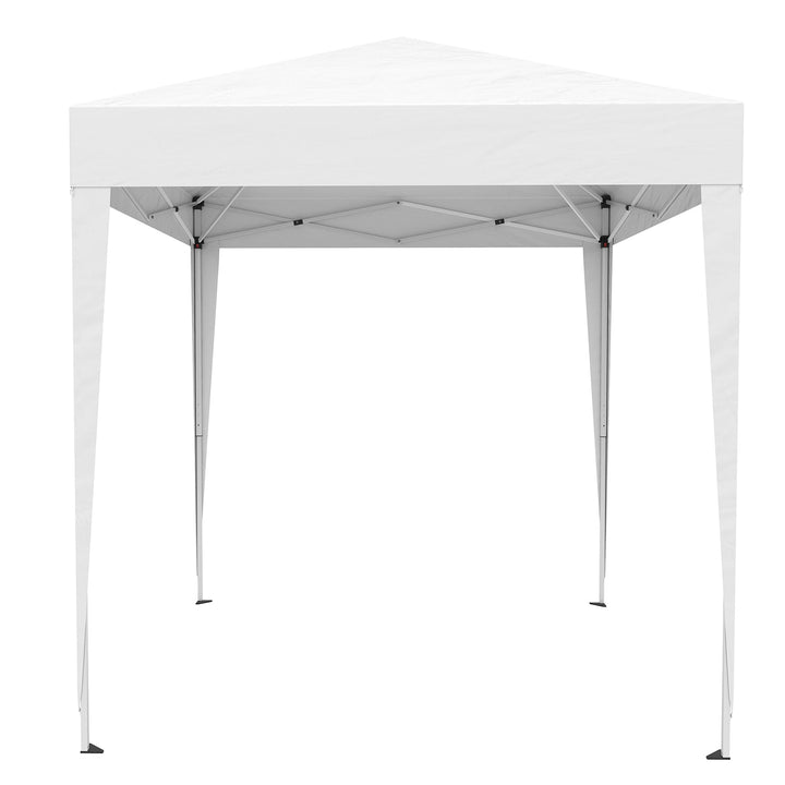 Tenda Dobrável 2x2 Tenda de Jardim com 4 Paredes Laterais Tecido Oxford 2 Portas 2 Janelas e Bolsa de Transporte para Exterior Terraço Campismo Festas Branco