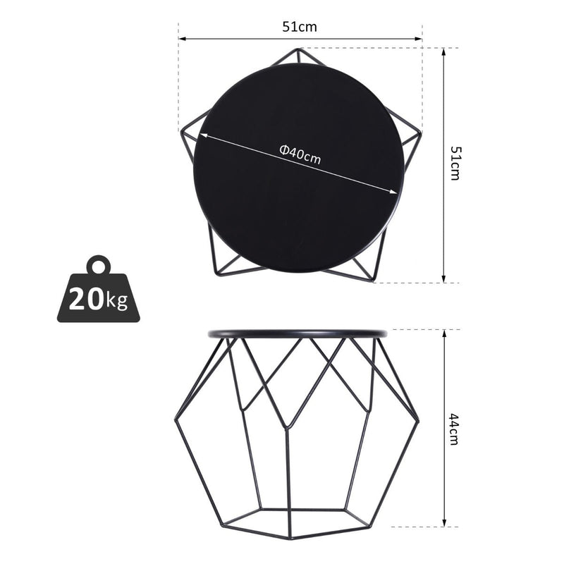 Mesa de Centro de Metal Mesa de Café Redonda Nórdica Minimalista Criativa Móveis para Sala de Jantar Mesa Auxiliar para Sofá na Sala de Estar 51x51x44cm