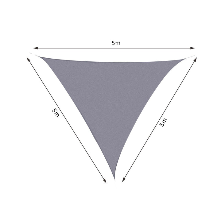 Toldo Vela Triangular 5m de Poliéster para jardim varanda Cinza