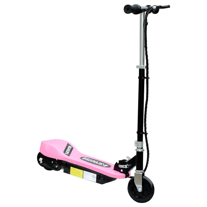 Trotinete Eléctrico Tipo Scooter com Guiador Ajustável – Cor Rosa - 81.5x37x96cm