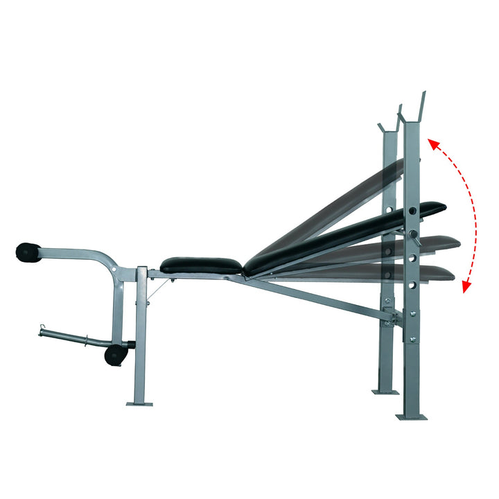 Banco de Peso Banco de Musculação Aço Preto 165x68x114cm
