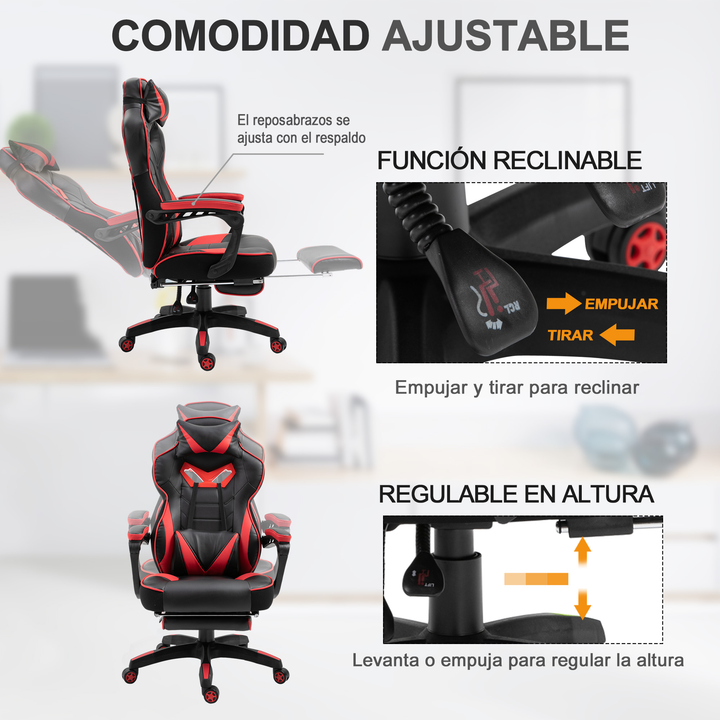 Cadeira Gaming com pousa pés