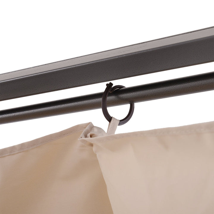 Pérgola para Jardim 3x3m com Telhado Retrátil Tecido de Poliéster Resistente à Água e UV