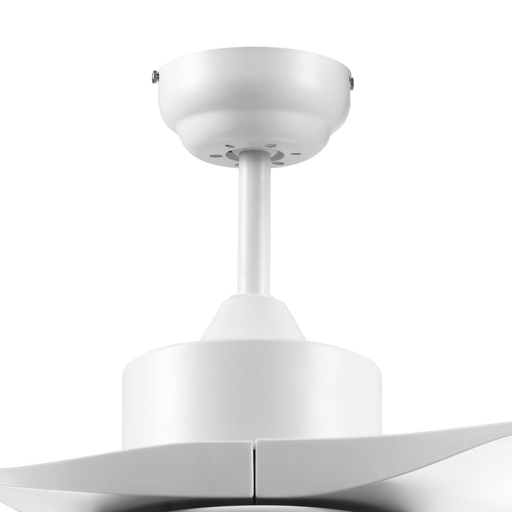 Ventoinha de Teto 20,5W Diâmetro 132cm com Controle Remoto Luz LED Ajustável em 3 Níveis 3 Lâminas Reversíveis 6 Velocidades e Temporizador para Dormitório Sala de Estar Branco