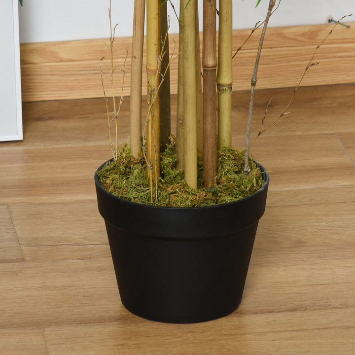 Bambu Artificial 150cm com Vaso Decorativo Planta Sintética Realística Ø18x150 cm Verde