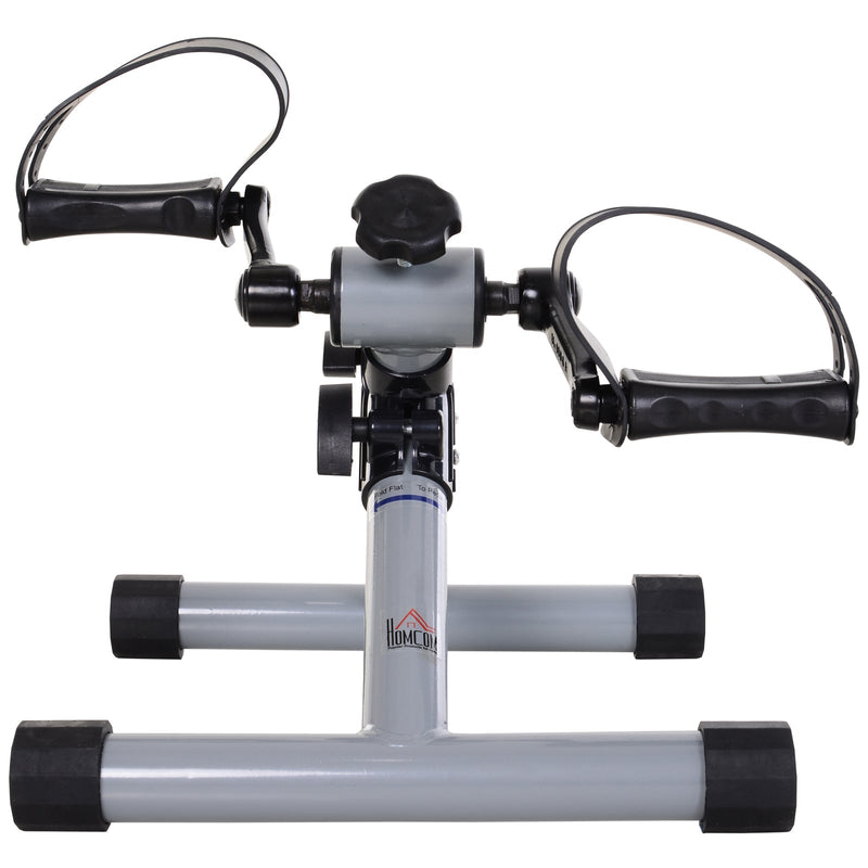 Mini bicicleta ergométrica dobrável com pedal de exercício resistência ajustável para treinamento de pernas e braços 33x34x32 cm prata