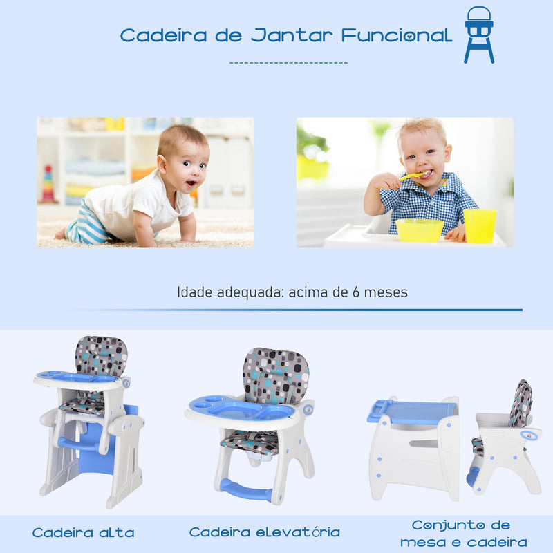 Cadeira para bebês acima de 6 meses 3 posições ajustáveis Acolchoado azul