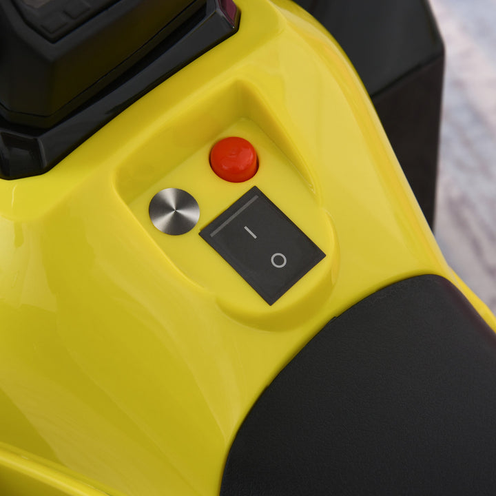 Quadriciclo para crianças acima de 18 meses com função de luz e música Suporta até 20 kg 67,5x38x44 cm Amarelo