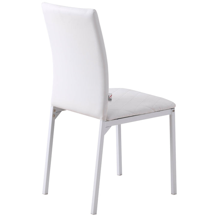 Conjunto de 4 Cadeiras de Sala de Jantar Estofadas com Pés de Metal Cadeiras Modernas para Cozinha Carga Máxima 41x50x91cm Branco
