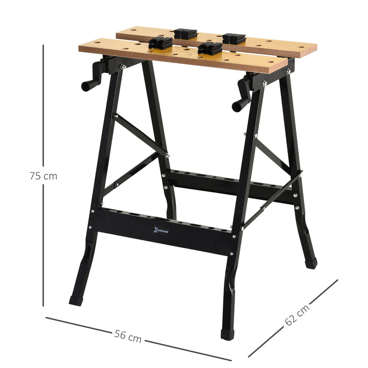 Bancada de trabalho dobrável com braçadeiras Uso Doméstico Ferro MDF 70 kg 56x62x75 cm