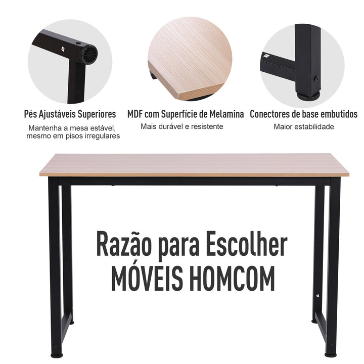 Mesa de computador para casa oficina Com pés ajustáveis Mobiliário de Escritório Simples 120x60x76cm 100 kg de carga Armação de metal