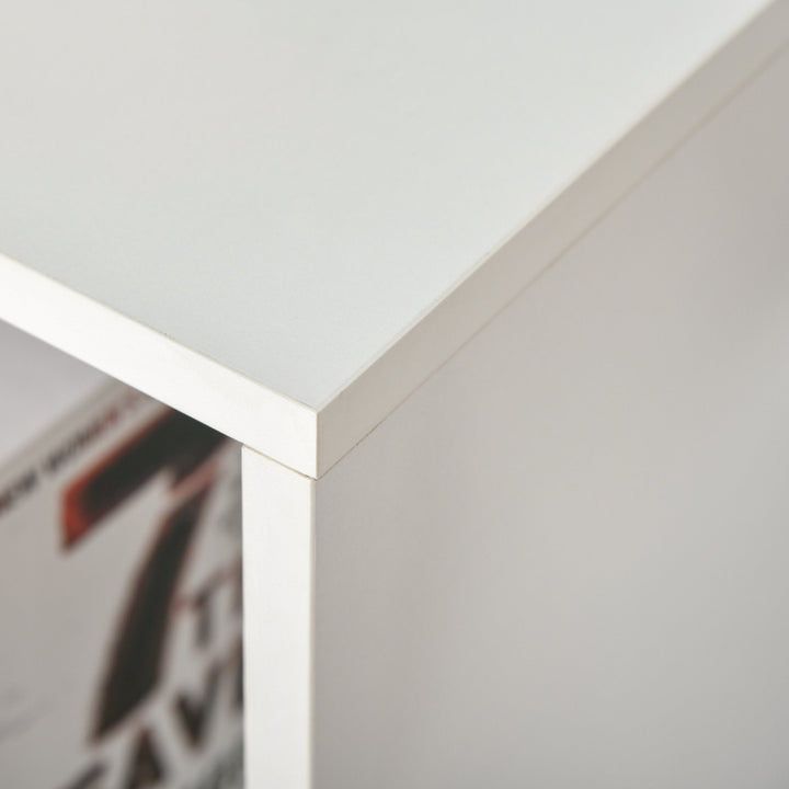 Estante para Livros Estante de Madeira de 3 Níveis com 6 Compartimentos de Armazenamento para Sala de Estar Dormitório Escritório 65,5x30x97,5cm Branco