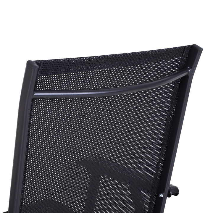 Conjunto de 2 cadeiras dobráveis para exteriores com braços Cadeiras para varanda Jardim Terraço 58x64x94 cm Preto Carga 100kg
