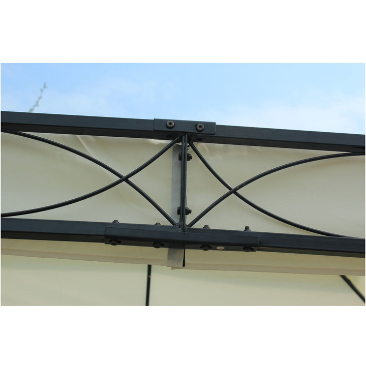 Pérgola para Jardim ou Terraço 3x4m Cor Branco Aço e Poliéster