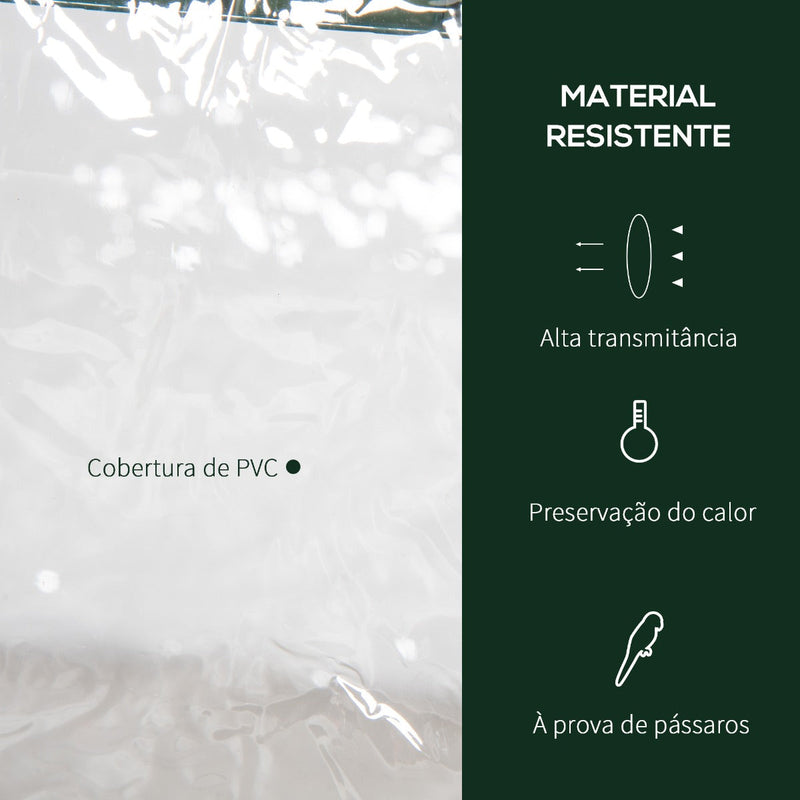 Estufa de Jardim com 3 Prateleiras Metálicas e Porta Enrolável Estufa de Varanda Exterior para Cultivo de Plantas Flores 69x49x125cm Transparente