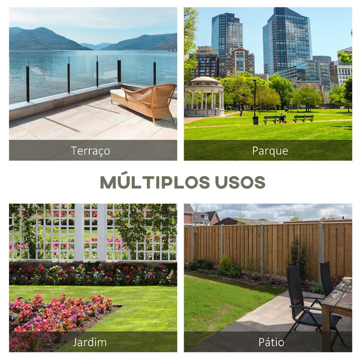 Banco de Madeira Exterior de 2 Lugares com Espaço de Armazenamento e Tecido Oxford Banco Baú de Jardim Terraço com Apoio para os Braços Carga 250kg 125x68,5x97 Branco