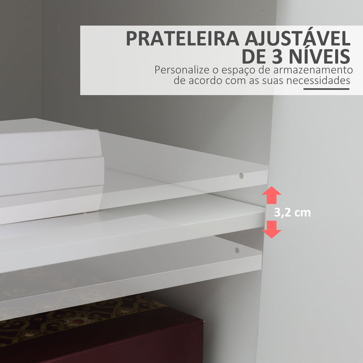 Armário para Impressora Móvel para Impressora com Rodas Gaveta 2 Portas e Compartimento Aberto para Sala de Estar Escritório Estúdio 60x39x80cm Branco