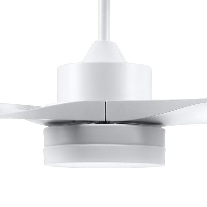 Ventoinha de Teto 20,5W Diâmetro 132cm com Controle Remoto Luz LED Ajustável em 3 Níveis 3 Lâminas Reversíveis 6 Velocidades e Temporizador para Dormitório Sala de Estar Branco