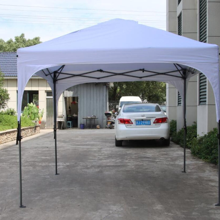 Tenda Dobrável 2,5x2,5x2,68cm Tenda de Jardim com Proteção UV 50+ Altura Ajustável com 4 Bolsas de Areia e Bolsa de Transporte para Acampamento Festas Pátio Branco