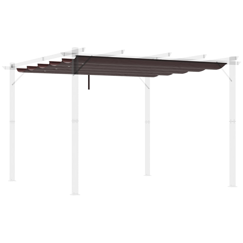 Cobertura para Pérgola 2,5x2,55cm Teto de Substituição Retrátil para Pérgola com 10 Orifícios de Drenagem Café