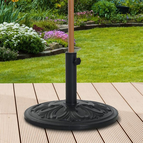 Suporte de guarda-sol redondo Ajustável Universal Cimento Parasol Pé F48x34cm Guarda-sol Base de Pátio Jardim Estilo Retro HDPE