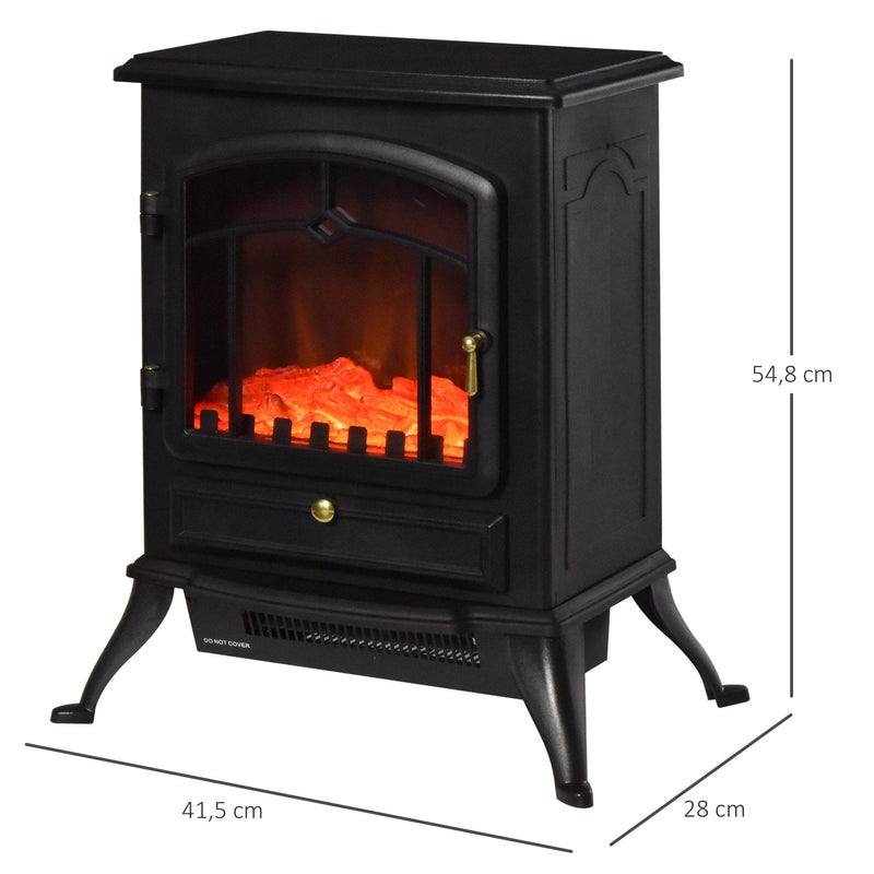 Lareira Vertical - Vidro Ferro 950/1850W 41,5x28x54,8 cm Preto