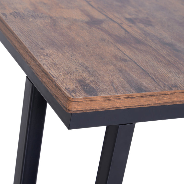 Mesa Auxiliar com Rodas para sofá Estilo Retro de Aço e Madeira 51x36x61 cm
