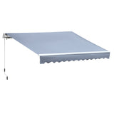 Toldo Manual Retrátil com Manivela 295x245cm Toldo Enrolável Alumínio com Proteção Solar para Janela Portas Balcão Terraço Exterior Cinza