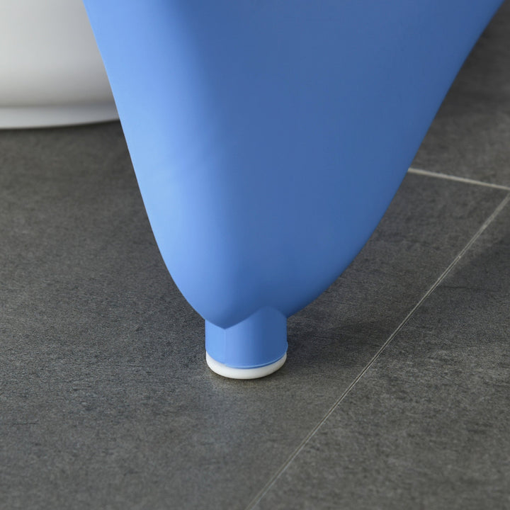 Banheira para Bebé Recém Nascido até 3 Anos Dobrável 30 Litros com Tampa Termossensível e Almofada Confortável Almofadas Antiderrapantes 81,5x50,5x23,5cm Azul e Branco