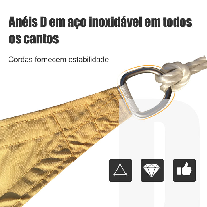 Toldo Vela quadrado 4x6m proteção UV Poliéster resistente a água para Patio Terraço Jardím cor areia