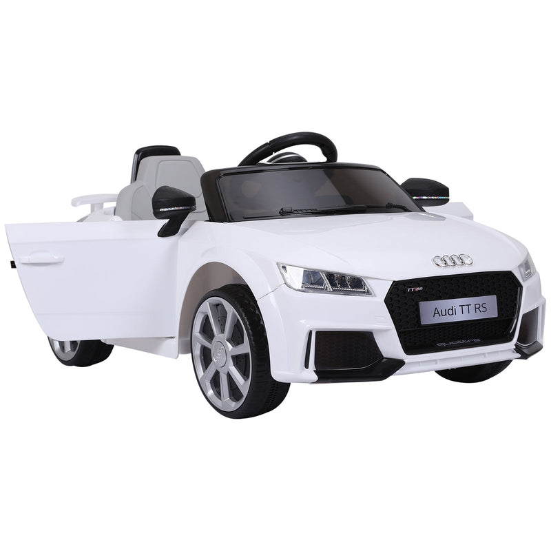 Carro elétrico infantil Audi TT RS acima de 3 anos com controle remoto com música e luzes Bateria 6V 30 kg 103x63x44cm