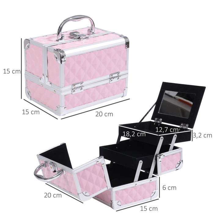 Mala para Maquilhagem Organizador Cosméticos Profissional 20x15x15cm